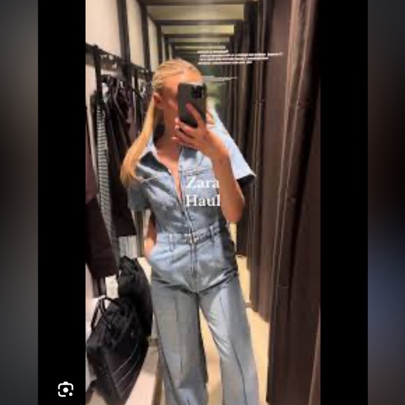 Zara full length denim jumpsuit - Picture 3 of 13